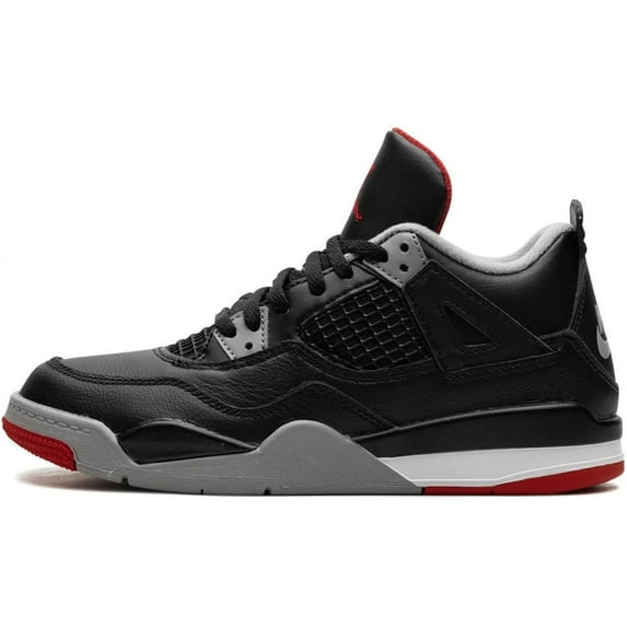 Little Kid's Jordan 4 Retro Black/Fire Red-Cement Grey (BQ7669 006) - 11.5
