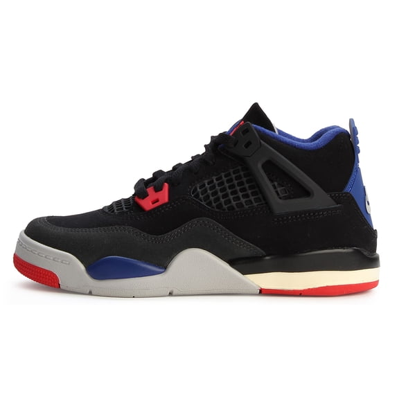 Little Kid's Jordan 4 Retro OG Black/Fire Red-Deep Royal Blue (IB4388 003) - 2