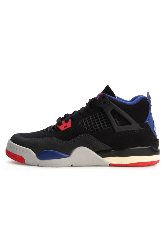 Little Kid's Jordan 4 Retro OG Black/Fire Red-Deep Royal Blue (IB4388 003) - 2