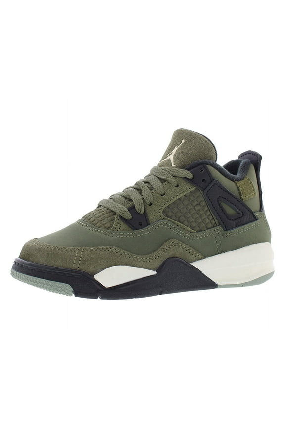 Jordan 4 Retro SE Craft PS Boys Shoes Size 1, Color: Medium Olive/Pale Vanilla