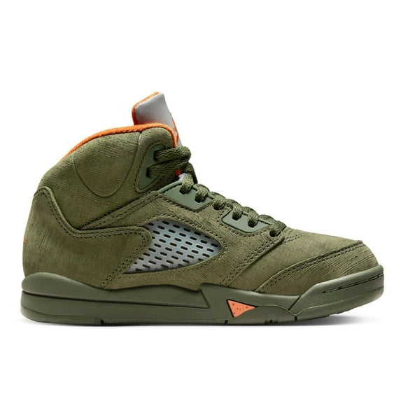 Little Kid's Jordan 5 Retro Army Olive/Solar Orange (440889 308) - 11