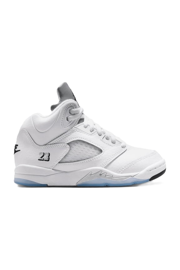 Little Kid's Jordan 5 Retro OG "White Metallic" Wht/Blk-Sil (HQ7979 103) - 11.5