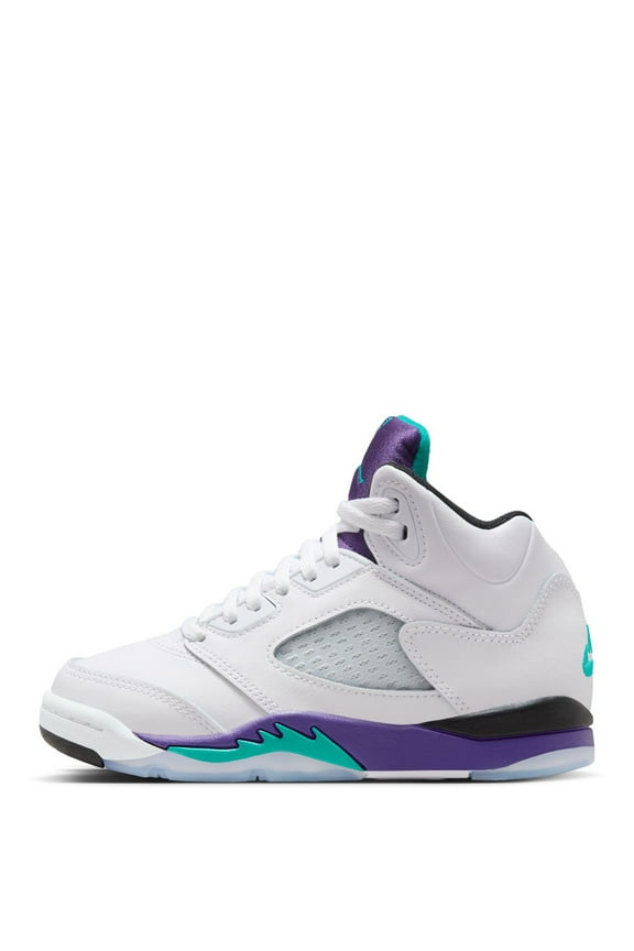 Little Kid's Jordan 5 Retro OG White/New Emerald-Grape Ice (HQ7979 100) - 2.5