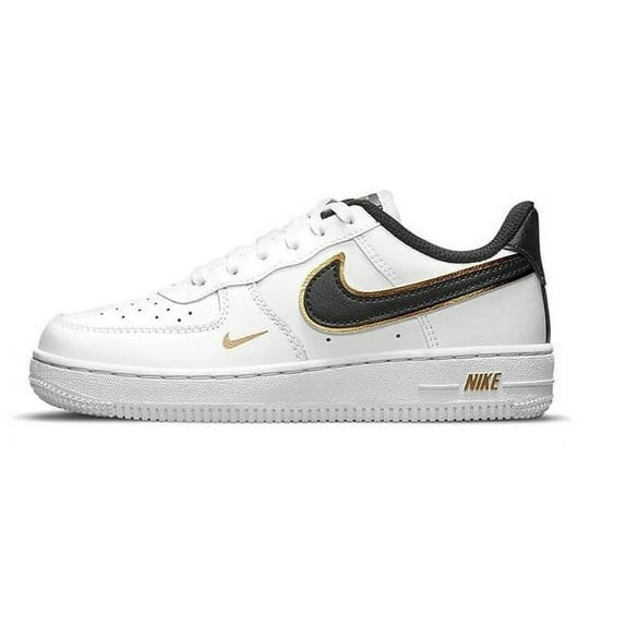 Little Kid's Nike Air Force 1 LV8 White/Black-Metallic Gold (DM3386 100) - 1.5