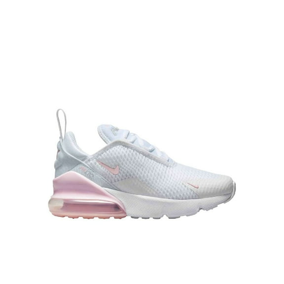 Little Kid's Nike Air Max 270 White/Pink Foam-LT Smoke Grey (AO2372 122) - 11