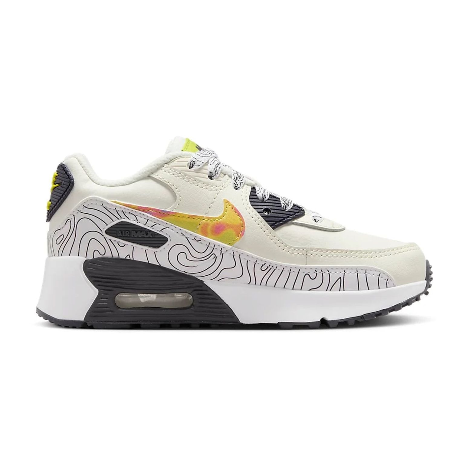 Little Kid's Nike Air Max 90 LTR SE Sail/Multi-Clr-Gridiron (DX1815 100) - 11