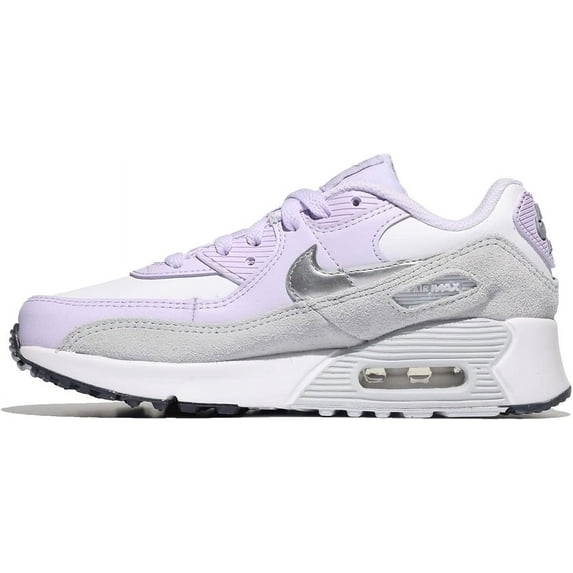 Little Kid's Nike Air Max 90 LTR White/Metallic Silver (CD6867 123) - 12