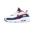 thumbnail image 1 of Little Kid's Nike Air Max 90 "USA Denim" Wht/Chile Rd-Midnight Navy (DJ5178 100) - 2.5, 1 of 3