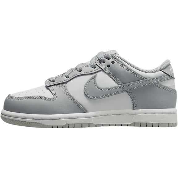 Little Kid's Nike Dunk Low White/LT Smoke Grey-White (FB9108 123) - 11