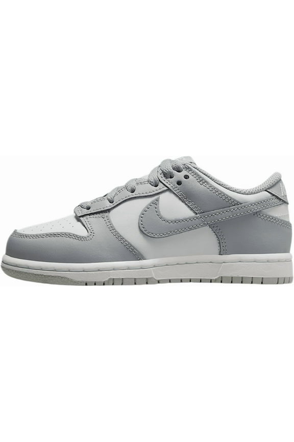 Little Kid's Nike Dunk Low White/LT Smoke Grey-White (FB9108 123) - 13
