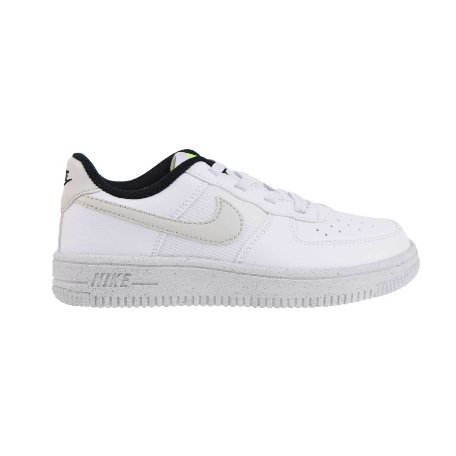 Little Kid's Nike Force 1 Crater NN Wht/Lght Bone-Volt-Blk (DH8696 101) - 12