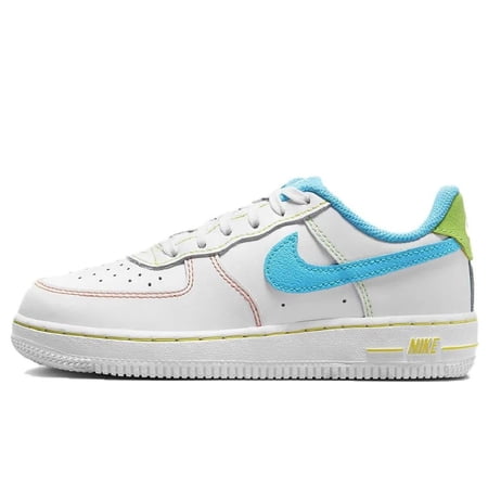 Little Kid's Nike Force 1 LV8 BP White/Baltic Blue-Action Green (FJ4807 100) - 11.5