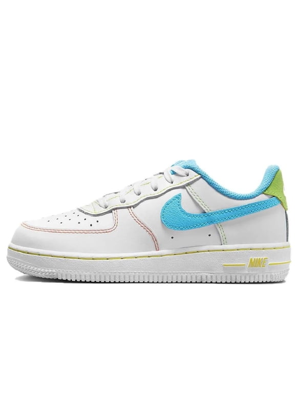 Little Kid's Nike Force 1 LV8 BP White/Baltic Blue-Action Green (FJ4807 100) - 13