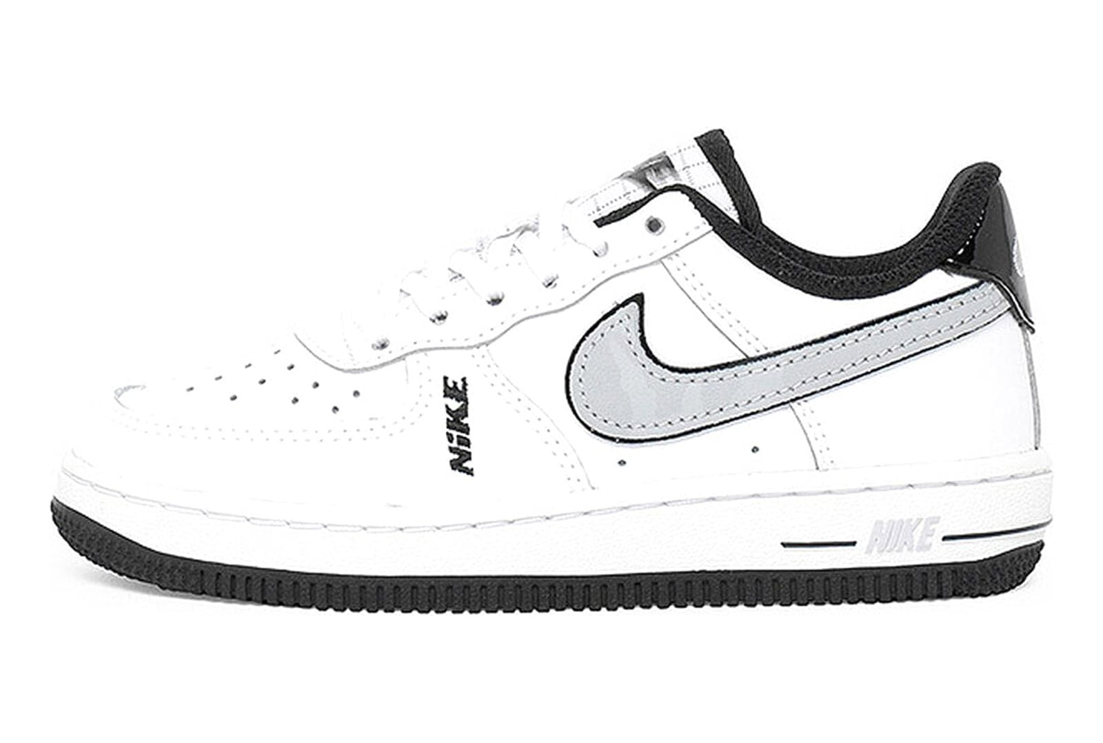 white & silver air force 1 lv8 ksa trainers junior