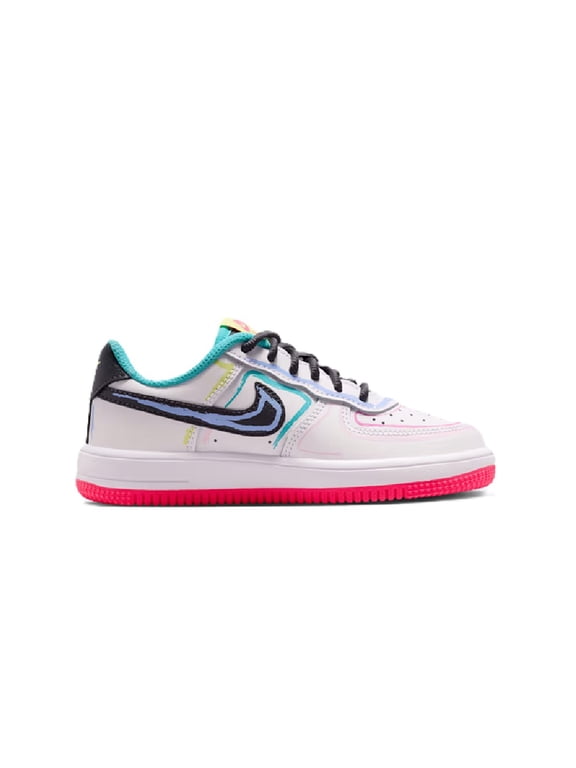 Little Kid's Nike Force 1 Low BP Lace White/Anthracite-Pink (IR1821 100) - 2.5