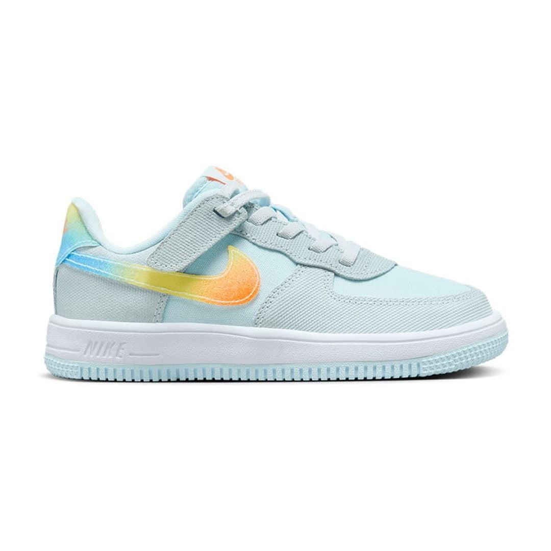 Little Kid's Nike Force 1 Low EasyOn Glacier Bl/Total Orng (HF4783 474) - 3