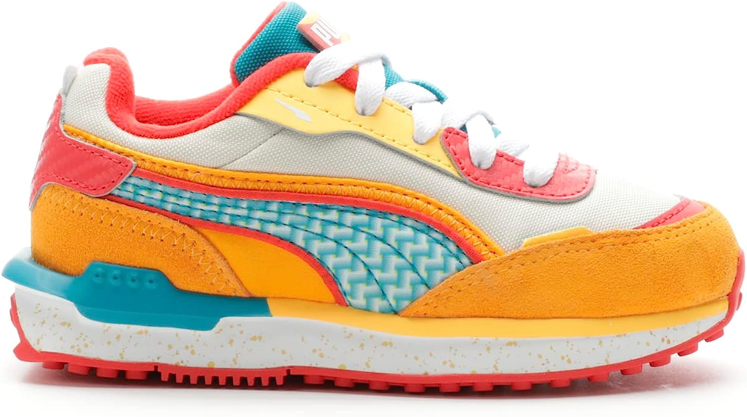 Little Kid's Puma City Rider Beach Trip Wht/Zinnia/Carib Sea (388219 02) - 2.5