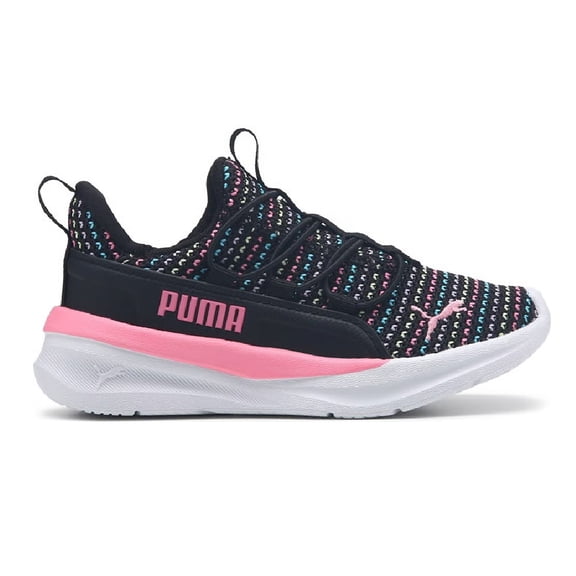 Little Kid's Puma One4All 2.0 Mltiknit Wide PumaBlk-Fast Pink (313136 01) - 11