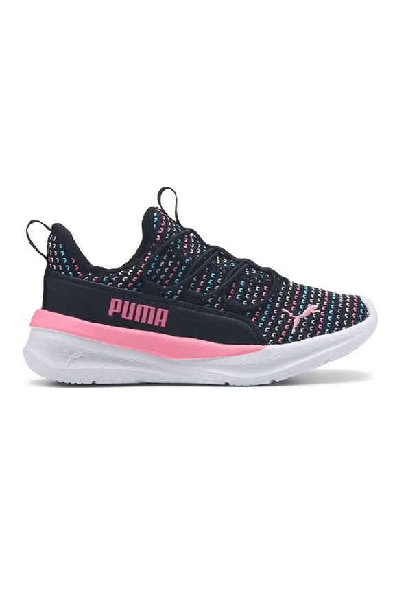 Little Kid's Puma One4All 2.0 Mltiknit Wide PumaBlk-Fast Pink (313136 01) - 11