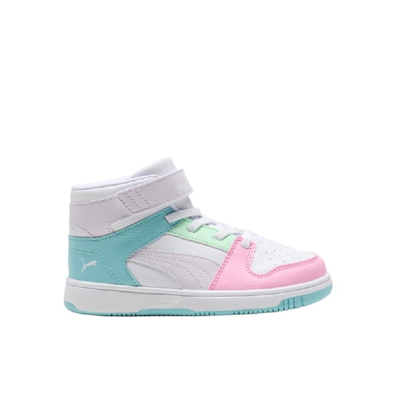 Little Kid's Puma Rebound Layup RCL V PS Wht-Lilac Frost Lake (403063 03) - 11