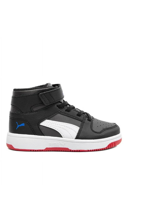Little Kid's Puma Rebound Layup SL V Dark Coal-Wht-Blk-Blue (370488 24) - 11