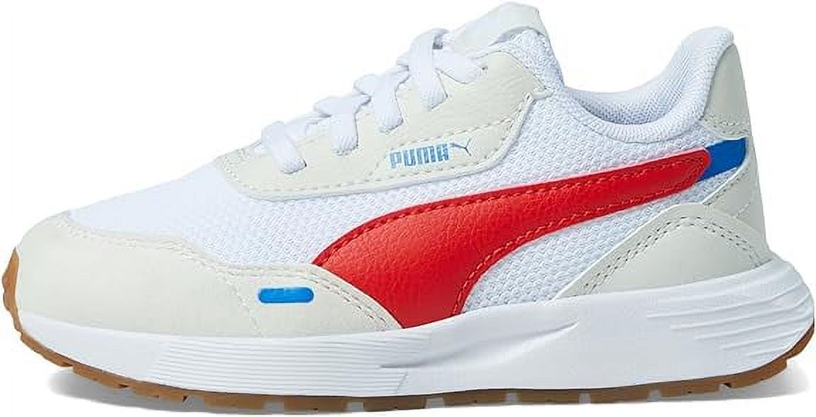 Little Kid's Puma Runtamed AC White-Red-Vapor Gray (393859 03) - 12