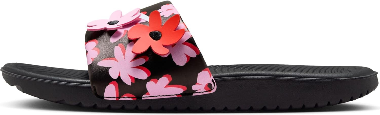 Kid's Lace-Up Slide Sandals, Black/White-Pink Rose, 5