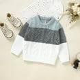 thumbnail image 1 of Little Kids Boys Sweaters Clothes Spring Autumn Winter Newborn Infant Outwear Pullover 1-3Y Toddler Crew Neck Long Sleeve Jumper, 1 of 5