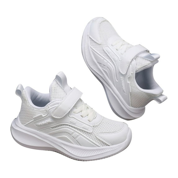 Little Kids Breathable Mesh On Sneakers Lightweight Boys Sports Shoes Indoor Outdoor Training Tennis Running Active Play Clothes White Size 6.5-7T