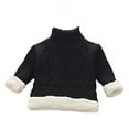 thumbnail image 1 of Little Kids Cable Knit Sweater High Collar Long Sleeve Solid Color Pullover Cute Tops Warm Winter Outfits for Baby Little Kids 3T, 1 of 4