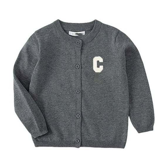Little Kids Girls Cardigan Long Sleeve Kid Button Sweater Girl Crew Neck Cardigans Sweater