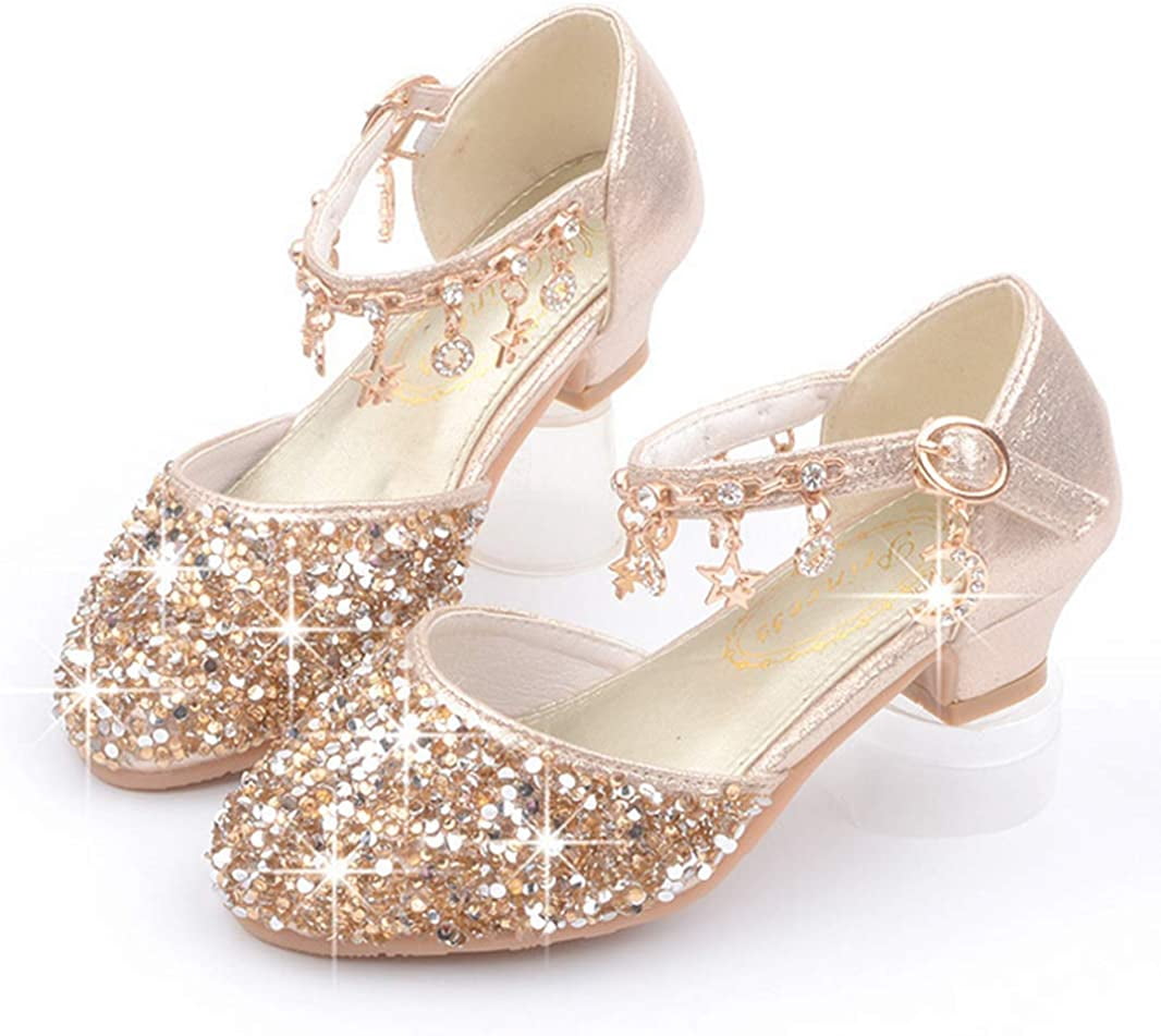 Princess Low Little Kids Girls Dress Pumps Glitter Sequins Princess Low Heels Mary ...