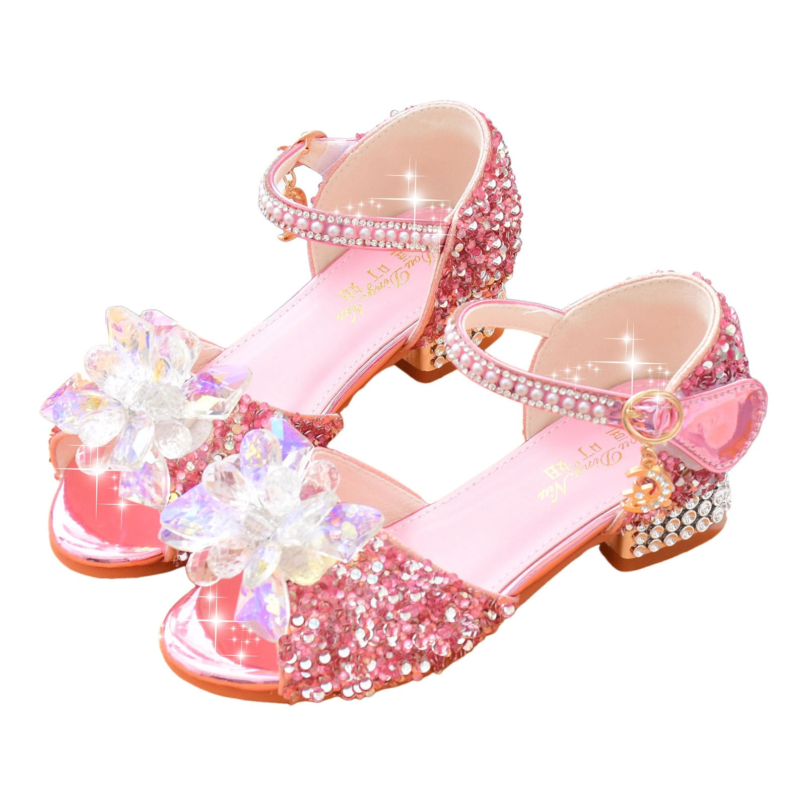 Princess Low Little Kids Girls Dress Pumps Glitter Sequins Princess Low Heels ...