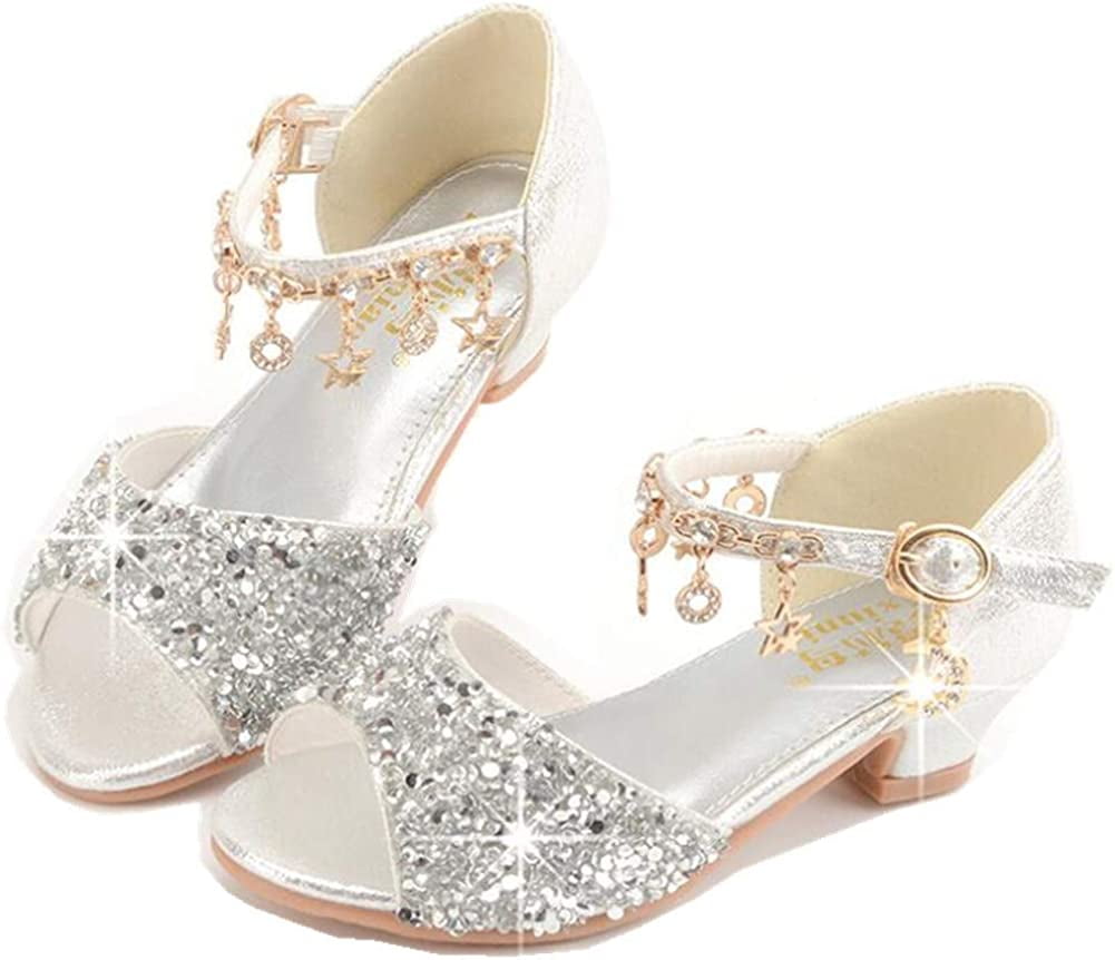 Amazon.com | PANDANINJIA Low Girls Heel Dress Shoes T Strap Open Toe  Toddler Little White Girls Sandals Size 9 PNPandora Flower Girl Shoes |  Sandals
