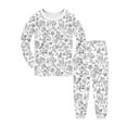 thumbnail image 1 of Little Kids Hand Drawn Print Pajama Girls Festive Holiday Family Matching Nightwear Outfit Sets, 1 of 3