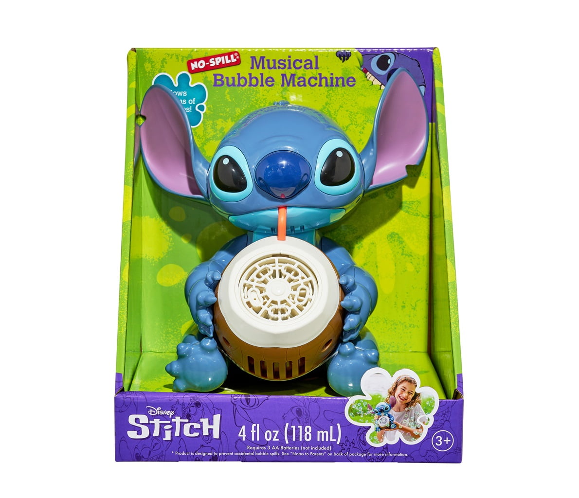 Little Kids Inc. Disney Stitch Musical Bubble Machine, Ages 3 and up