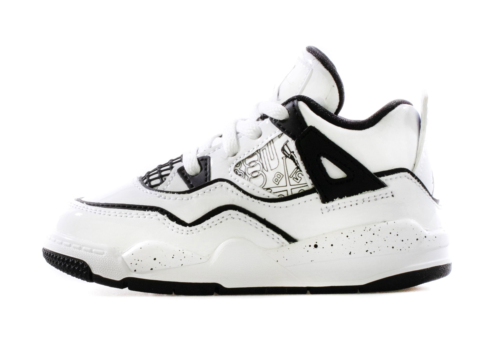 Little Kids Jordan 4 Retro SE DIY White/BlackVolt DC4100 100 5 Toddler White/Blackvolt