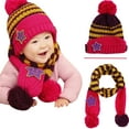 thumbnail image 1 of Little Kids Knitted Winter Beanie Hat and Scarf Set, 6 Months Baby to Toddlers, 1 of 7