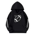 thumbnail image 1 of Little Kids Pullover Hoodie Girls Casual Sweatshirt With Football Print Soft Athletic Outerwear Clothes Black Size 5-6T, 1 of 4