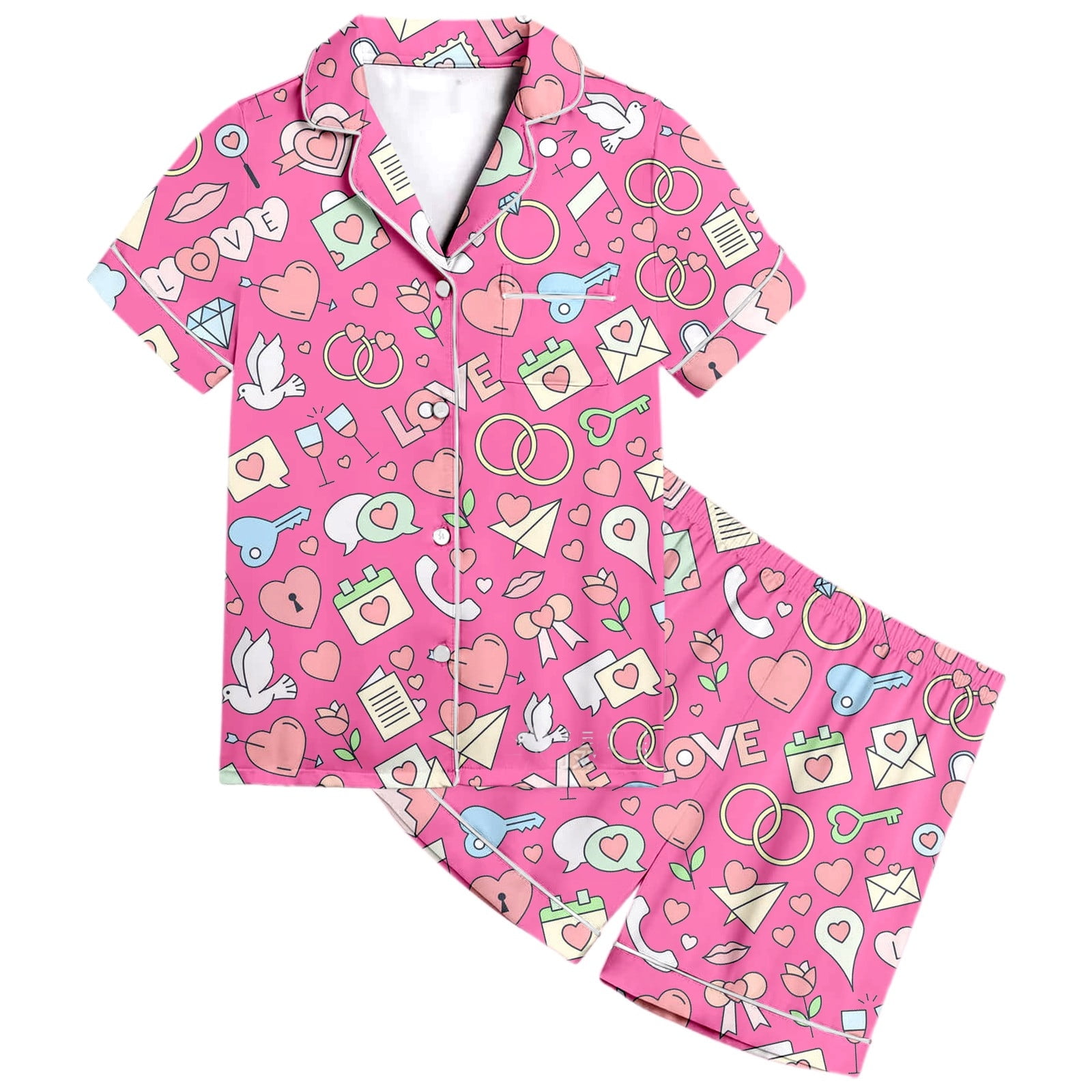 Jxstar Girls Valentines Day Gifts Pajamas Set Kids Lover Heart Pjs Sleepwear - Product Details