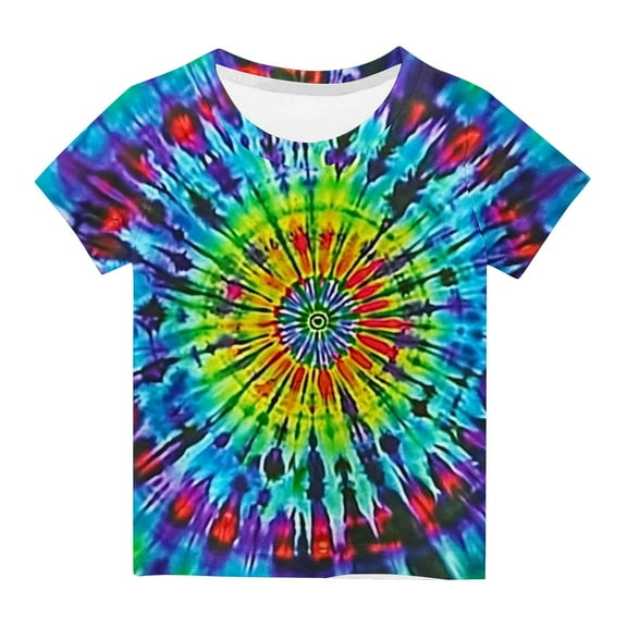 Little Kids Tie Dye Shirt Boys' Girls Tie-Dye Tee Tshirt