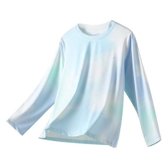 Little Kids Tie Dye Sun Shirt for Boys Girls Long Sleeve Rash Guard Tshirt Summer Casual Tunic Tee Tops