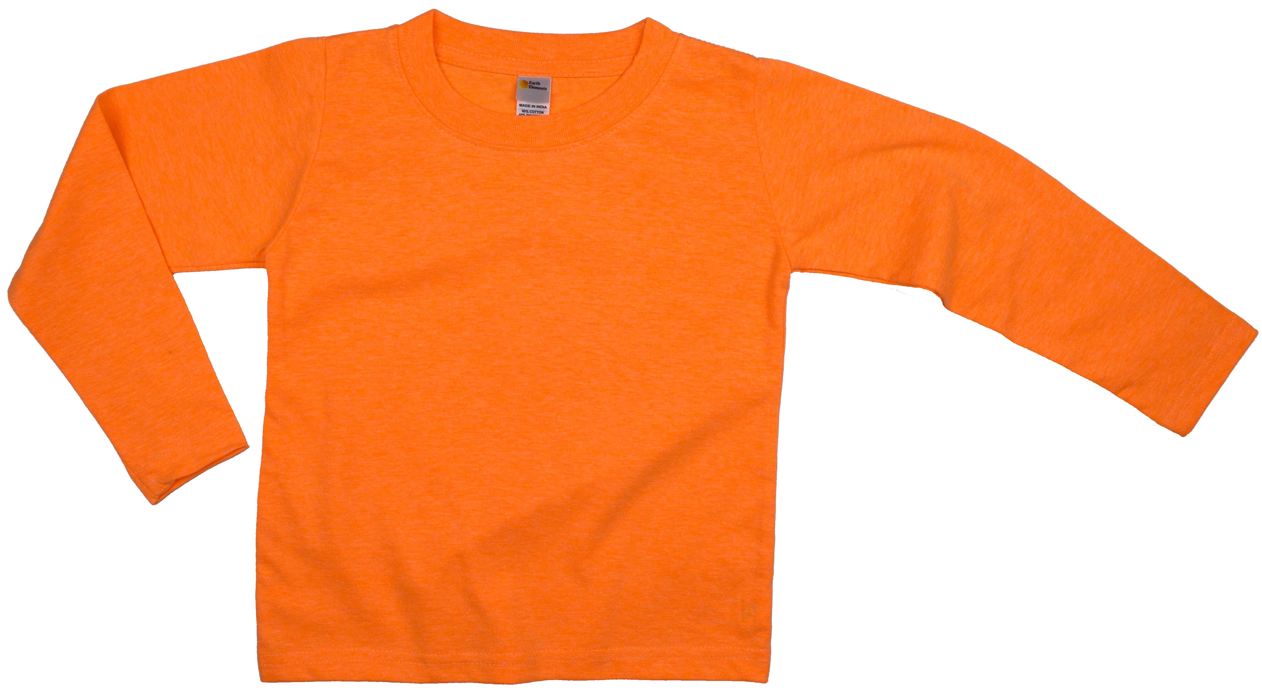 Little Kids'/Toddlers' Long Sleeve T-Shirt 3T Neon Orange - Walmart