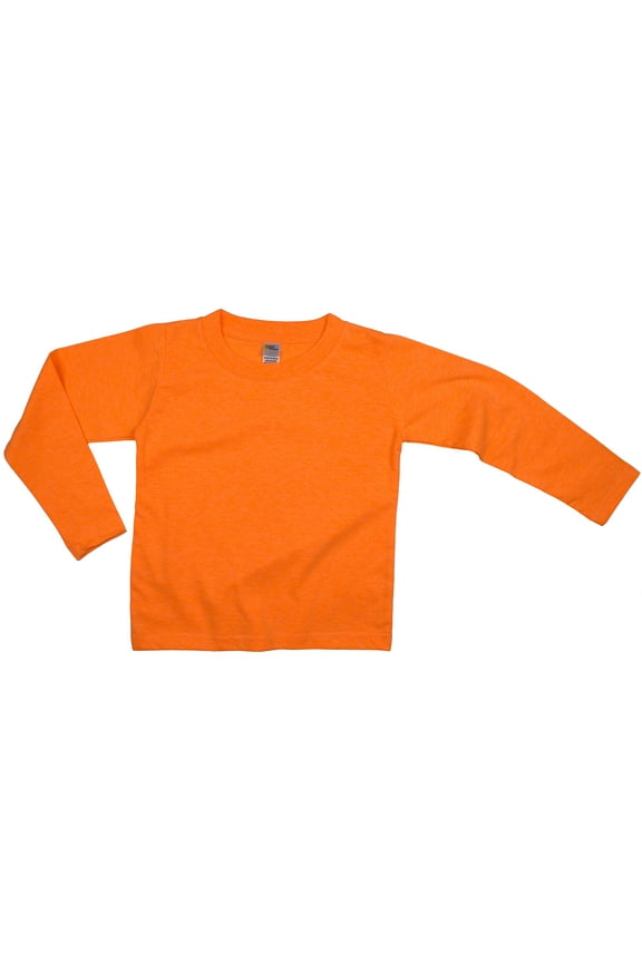 Little Kids'/Toddlers' Long Sleeve T-Shirt 3T Neon Orange