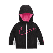 Nike Kids' 12M Rush Pink Velboa Windbreaker Jacket for Girls   Hooded, Full Zip, Lightweight, Casual, Activewear, Spring/Fall