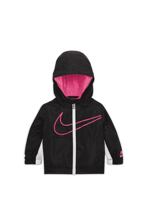 Kids' 12M Rush Pink Velboa Windbreaker Jacket for Girls – Hooded, Full Zip, Lightweight, Casual, Activewear, Spring/Fall