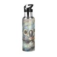 Little Koala Colored Pencil Painting Sports Bottle with Straw Double