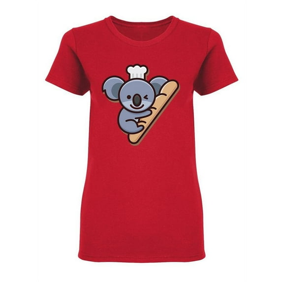 Little Koala Holing A Bread T-Shirt Women -Image by Shutterstock, Female 3X-Large