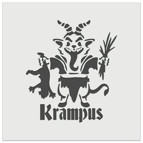Little Krampus Christmas Monster Taking Child Demon Devil DIY Cookie Wall Craft Stencil - 11.5 Inch