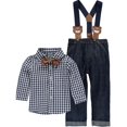 thumbnail image 1 of Little Lad Baby Boys 0-9 Months Bear Suspender Pant Set (Navy 0/3 Months), 1 of 2